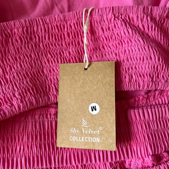 Women's Summer Dress Square Neck Short Sleeves Crossover Waist Mini Dress - Picture 6 of 7